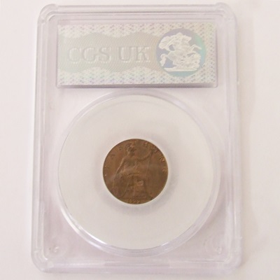 1922 George V FARTHING - CGS AU 75 - Click Image to Close